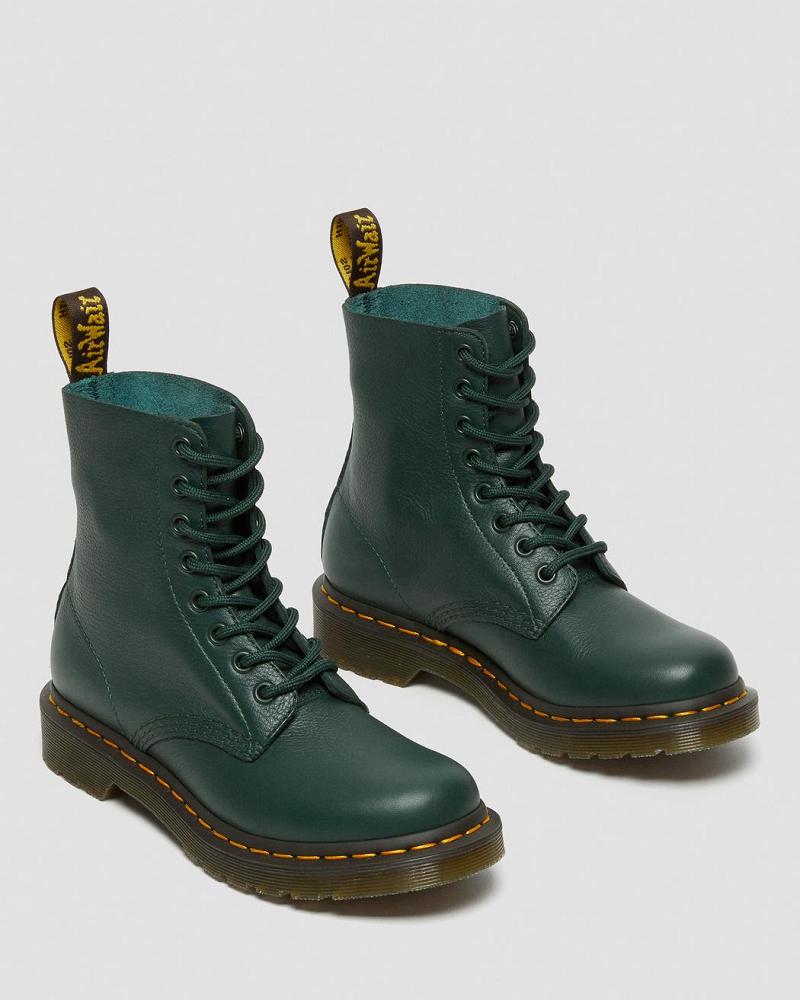 Dr Martens 1460 Pascal Virginia Læder Ankelstøvler Dame Grøn | DK 17CTV